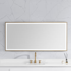 59 in. LED Bathroom Mirror with Stainless Steel Metal Frame