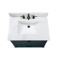 Calacatta White Quartz Top with Single Rectangular Sink