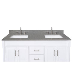 Contrail Matte Quartz Top with Double Rectangular Sinks